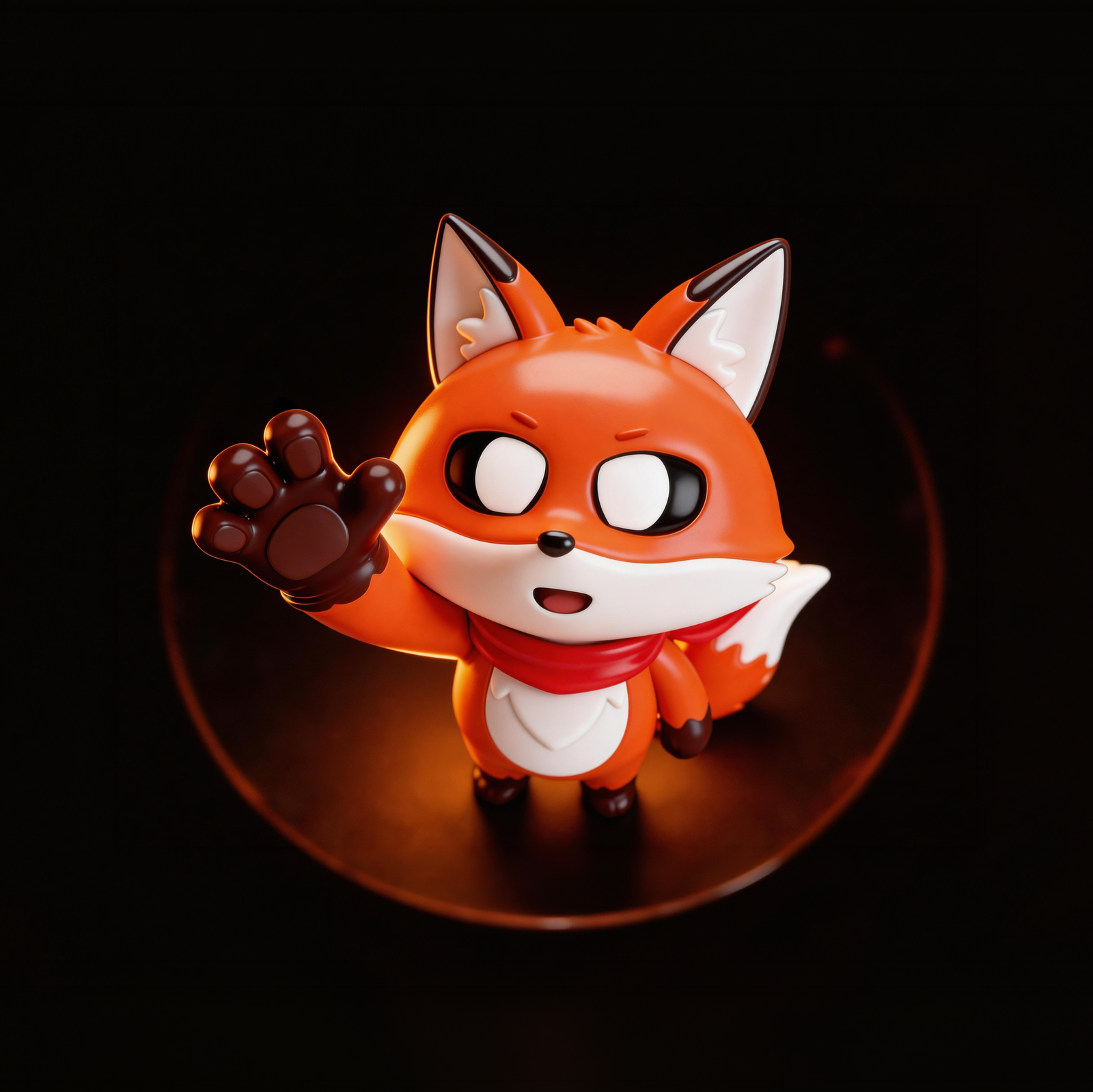 Fofox, el zorro de Fox Design, saludando